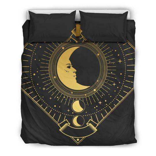 Golden Moon Bedding Set Gift For Your Girlfriend Boyfriend Gift For Love Gift For Friend Best Valentine Present Holiday Gift