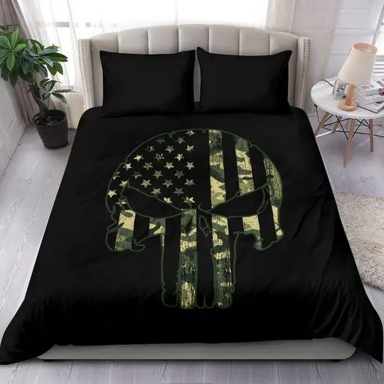 Army Soldier Veteran Camouflage American Flag Bedding Set Gift For Your Girlfriend Boyfriend Gift For Love Gift For Friend Best Valentine Present Holiday Gift