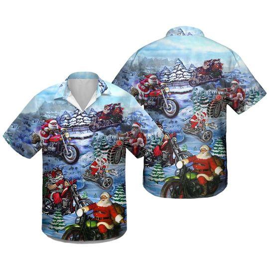 Christmas Driving With Santa Hawaiian Shirt Gift For Your Girlfriend Boyfriend Gift For Love Gift For Friend Best Valentine Present Holiday Gift