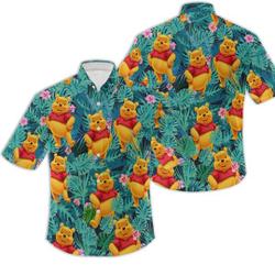 Pooh floral hawaiian shirt Gift For Your Girlfriend Boyfriend Gift For Love Gift For Friend Best Valentine Present Holiday Gift