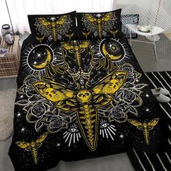 Skull Moth Secret Society Occult Style Bedding Set Gift For Your Girlfriend Boyfriend Gift For Love Gift For Friend Best Valentine Present Holiday Gift