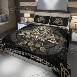 Valknut Viking Axe Bedding SetsGift For Your Girlfriend Boyfriend Gift For Love Gift For Friend Best Valentine Present Holiday Gift