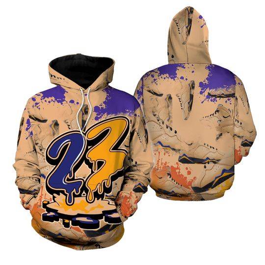 23 Drip Match Retro Vachetta Tan 3D Hoodies