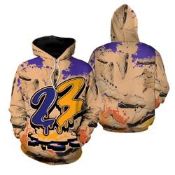 23 Drip Match Retro Vachetta Tan 3D Hoodies