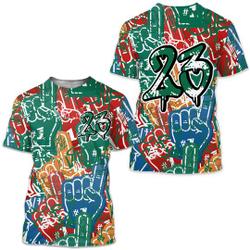 23 Hiphop 3D Graffiti Pattern T-Shirt Match Dunk Low Foam Finger 3D T Shirt Meaningful Gift For Family Gift For Boyfriend Valentine Gift