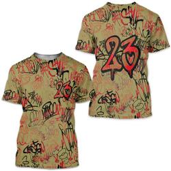 23 Hiphop 3D Graffiti Pattern T-Shirt Match Jordan 9 Boot NRG Beef And Broccoli 3D T Shirt Meaningful Gift For Family Gift For Boyfriend Valentine Gift