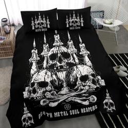 Skull Satanic Altar Inverted Pentagram Death Metal Death Breed Bedding Set Gift For Your Girlfriend Boyfriend Gift For Love Gift For Friend Best Valentine Present Holiday Gift
