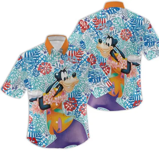 Disney hawaiian shirts, goofy hawaiian shirts, mickey mouse hawaiian shirt, winnie the pooh hawaiian shirt, floral hawaiian shirt