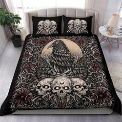 Skull Gothic Occult Crow Eye New Dark Color White Skull Bedding Set Gift For Your Girlfriend Boyfriend Gift For Love Gift For Friend Best Valentine Present Holiday Gift