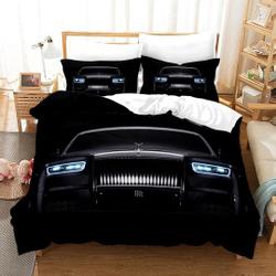 Black Race Car  Bedding Set Gift For Your Girlfriend Boyfriend Gift For Love Gift For Friend Best Valentine Present Holiday Gift
