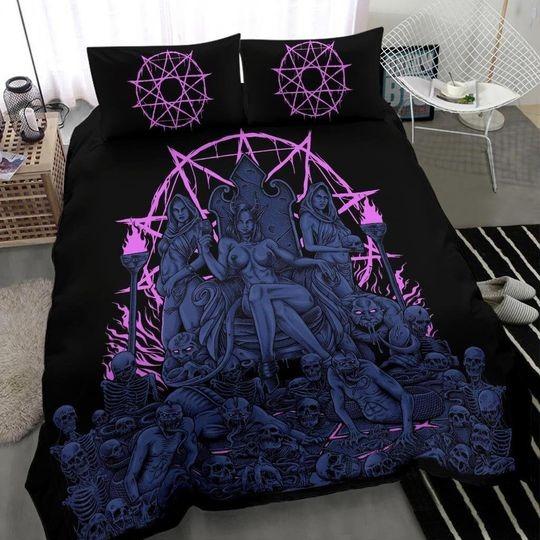 Skull Demon Serpent Flesh Gluttony Throne Bedding Set Gift For Your Girlfriend Boyfriend Gift For Love Gift For Friend Best Valentine Present Holiday Gift