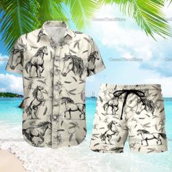Horse Hawaiian Shirt, Natural Wheat Horse Shirt Gift For Your Girlfriend Boyfriend Gift For Love Gift For Friend Best Valentine Present Holiday Gift