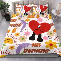 Bad Bunny Duvet Bedding Set, Bad Bunny BlanketGift For Your Girlfriend Boyfriend Gift For Love Gift For Friend Best Valentine Present Holiday Gift