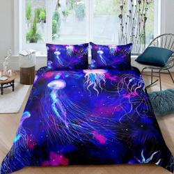Galaxy jellyfish bedding purple Bedding SetsGift For Your Girlfriend Boyfriend Gift For Love Gift For Friend Best Valentine Present Holiday Gift