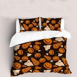 3D Halloween Pumpkin Ghost Quilt Cover Set Bedding Set Gift For Your Girlfriend Boyfriend Gift For Love Gift For Friend Best Valentine Present Holiday Gift