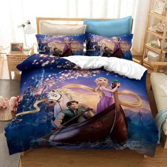 Disney Princess Tangled Rapunzel Flynn Ryder Bedding Set Gift For Your Girlfriend Boyfriend Gift For Love Gift For Friend Best Valentine Present Holiday Gift