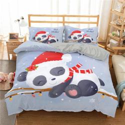 Cute sleeping panda wearing Santa Claus hat Bedding setsGift For Your Girlfriend Boyfriend Gift For Love Gift For Friend Best Valentine Present Holiday Gift