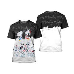 101 Dalmatians Black Watercolor Glitter Disney Graphics Cartoon 3D Tshirt Meaningful Gift For Family Gift For Boyfriend Valentine Gift
