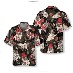 Merry Pug Party Hawaiian Shirt Gift For Your Girlfriend Boyfriend Gift For Love Gift For Friend Best Valentine Present Holiday Gift