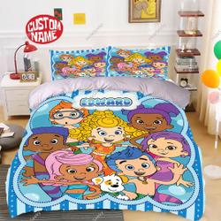 Bubble Guppies Custom Name Bedding Set Gift For Your Girlfriend Boyfriend Gift For Love Gift For Friend Best Valentine Present Holiday Gift