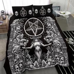 Skull Demon Satanic Pentagram Shrine Bedding Set Gift For Your Girlfriend Boyfriend Gift For Love Gift For Friend Best Valentine Present Holiday Gift