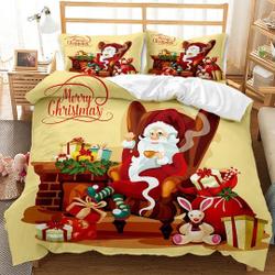 3Pcs Christmas Bedding Set Gift For Your Girlfriend Boyfriend Gift For Love Gift For Friend Best Valentine Present Holiday Gift