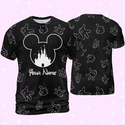 Personalized Disney Castle Black 3D T-shirt Meaningful Gift For Family Gift For Boyfriend Valentine Gift