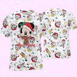 Personalized Disney Mickey Christmas 3D T-shirt Meaningful Gift For Family Gift For Boyfriend Valentine Gift