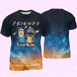 Personalized Disney Stitch and Tigger 3D T-shirt Meaningful Gift For Family Gift For Boyfriend Valentine Gift