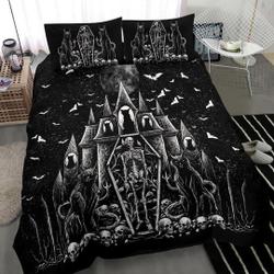 Skull Gothic Cat Skeleton Bedding Set Gift For Your Girlfriend Boyfriend Gift For Love Gift For Friend Best Valentine Present Holiday Gift