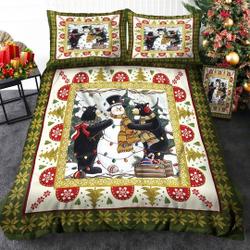 Bear Snowman Christmas Pattern Christmas Bedding SetsGift For Your Girlfriend Boyfriend Gift For Love Gift For Friend Best Valentine Present Holiday Gift