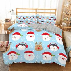 Penguin reindeer Santa Claus Christmas Bedding setsGift For Your Girlfriend Boyfriend Gift For Love Gift For Friend Best Valentine Present Holiday Gift