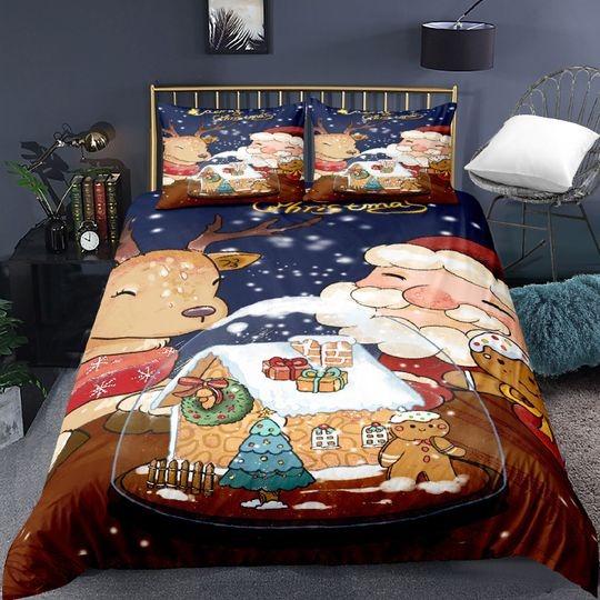 Santa Claus Merry Christmas Theme Soft Bedding Set Gift For Your Girlfriend Boyfriend Gift For Love Gift For Friend Best Valentine Present Holiday Gift