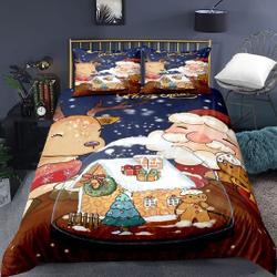 Santa Claus Merry Christmas Theme Soft Bedding Set Gift For Your Girlfriend Boyfriend Gift For Love Gift For Friend Best Valentine Present Holiday Gift