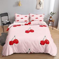Fruit Cartoon Red Cherry Bedding Set Gift For Your Girlfriend Boyfriend Gift For Love Gift For Friend Best Valentine Present Holiday Gift
