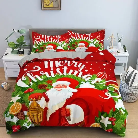Merry Christmas Santa Claus Bedding setsGift For Your Girlfriend Boyfriend Gift For Love Gift For Friend Best Valentine Present Holiday Gift