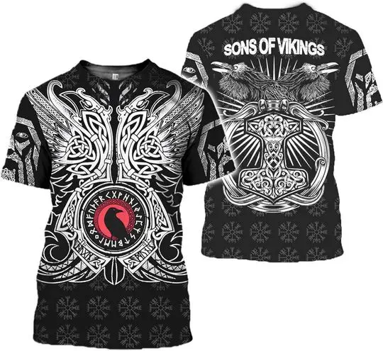 Nordic Viking Short Sleeve Round Neck Short Sleeve It's The Best Gift for Friends and Relatives