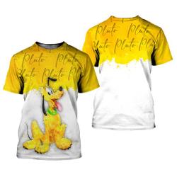 Pluto Dog Yellow Watercolor Glitter Disney Graphics Cartoon 3D Tshirt Meaningful Gift For Family Gift For Boyfriend Valentine Gift