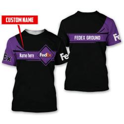 Fedex Simple T-shirt 3d custom name gift for Delivery Driver Meaningful Gift For Family Gift For Boyfriend Valentine Gift