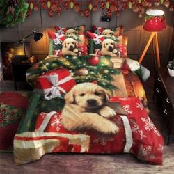 Dog Love Christmas Bedding Set Gift For Your Girlfriend Boyfriend Gift For Love Gift For Friend Best Valentine Present Holiday Gift