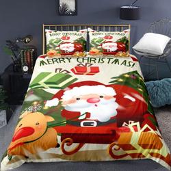 Santa Claus Merry Christmas Bedding Set Gift For Your Girlfriend Boyfriend Gift For Love Gift For Friend Best Valentine Present Holiday Gift