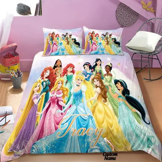 Disney Princess Bedding, Snow White Princess Peach Bedding Set, Snow White Princess Duvet Set CoverGift For Your Girlfriend Boyfriend Gift For Love Gift For Friend Best Valentine Present Holiday Gift