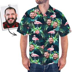Custom Photo Face Shirt - Custom Photo Short Sleeve Button Down Hawaiian Shirt - Best Gifts for Men - Beach Party T-Shirts