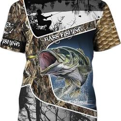 Bass Fishing 3D Printed T-Shirts Meaningful Gift For Family Gift For Boyfriend Valentine Gift