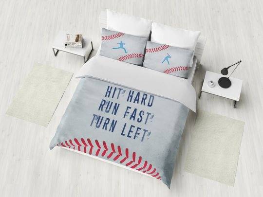 Baseball Bedding Set, Inspirational Quote Bedding Set Gift For Your Girlfriend Boyfriend Gift For Love Gift For Friend Best Valentine Present Holiday Gift