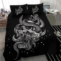 Demonic Skull Serpent 3 Piece Duvet Set-Skull Demon  Bedding Set Gift For Your Girlfriend Boyfriend Gift For Love Gift For Friend Best Valentine Present Holiday Gift