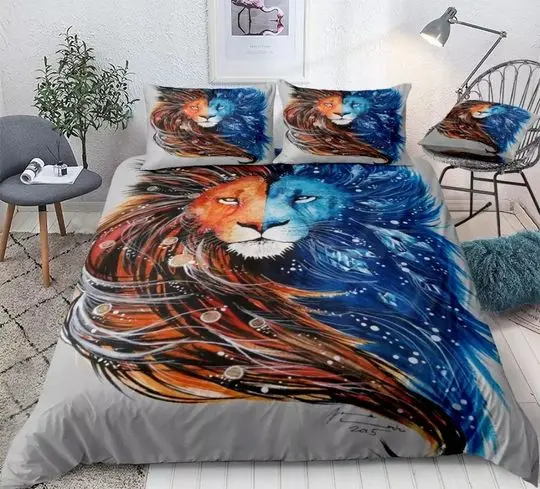 Lion Bedding Set Gift For Your Girlfriend Boyfriend Gift For Love Gift For Friend Best Valentine Present Holiday Gift