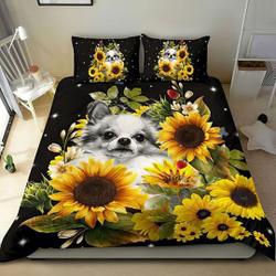 Chihuahua Sunflower Christmas Bedding SetsGift For Your Girlfriend Boyfriend Gift For Love Gift For Friend Best Valentine Present Holiday Gift