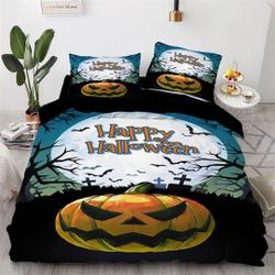 HAPPY HALLOWEEN full moon graveyard pumpkin Bedding Set Gift For Your Girlfriend Boyfriend Gift For Love Gift For Friend Best Valentine Present Holiday Gift