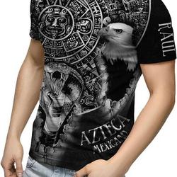 Premium Aztec Mexican Shirts -3D Digital Printed Pattern Short Sleeve T-Shirts Meaningful Gift For Family Gift For Boyfriend Valentine Gift